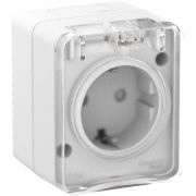 Розетка 1-м ОП AtlasDesign PROFI 16А IP54 250В заземл. защ. шторки бел. SE ATN540145