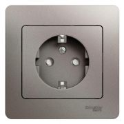 Розетка 1-м СП Glossa 16А IP20 250В с заземл. защ. шторки в сборе платина SchE GSL001244