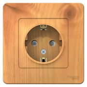 Розетка 1-м СП Blanca 16А IP20 250В с заземл. защ. шторки ясень SchE BLNRS001115