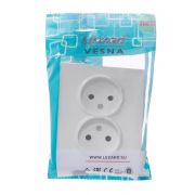 Розетка 2-м СП VESNA без заземл. ПБТ бел. LEZARD 742-0200-128B