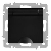 Розетка Accent 6-203-05 2P+E Schuko с крышкой 16А-250В IP20 СУ антрацит Intro Б0063747
