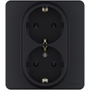 Розетка Inspiria 16А 250В 2х2P+E немецк. стандарт антрацит IEK 673753