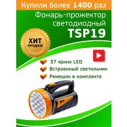 Фонарь-прожектор аккумуляторный TSP19 19 + 18LED аккум. 4В 2А.ч ЗУ 220В (картон. упак.) Трофи C0045552/Б0008436